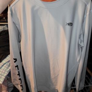 AFTCO Men's Light Gray Long Sleeve Tee